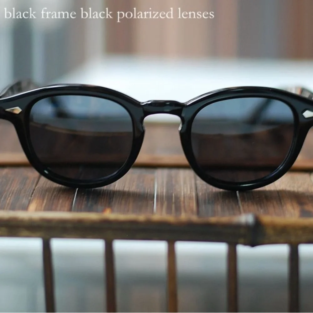 Eyeleos Black Sunglasses with Gold Accents. Large size men or women